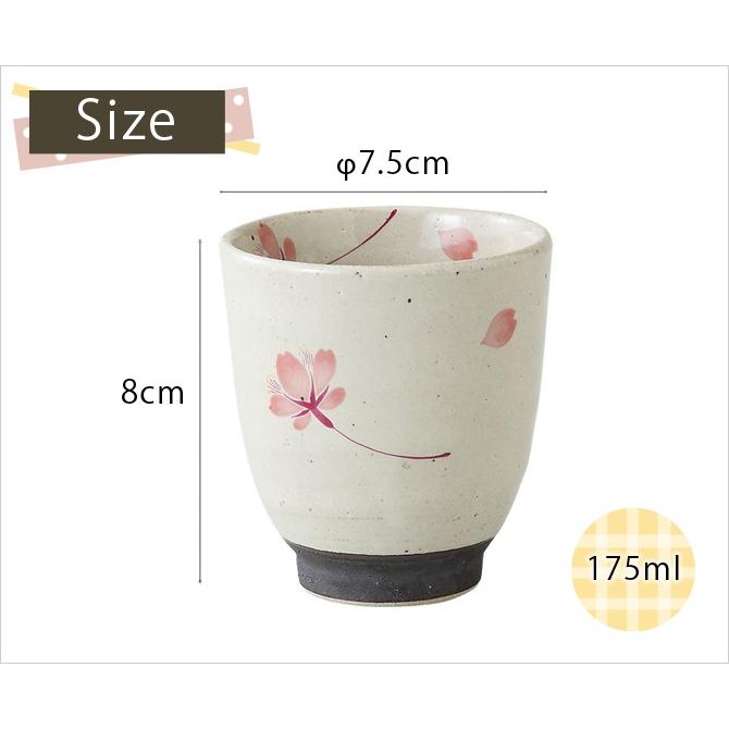 Demi Voo 仙茶 湯呑 桜の舞 湯呑 小 桃 5客組 65410食器 湯呑みセット