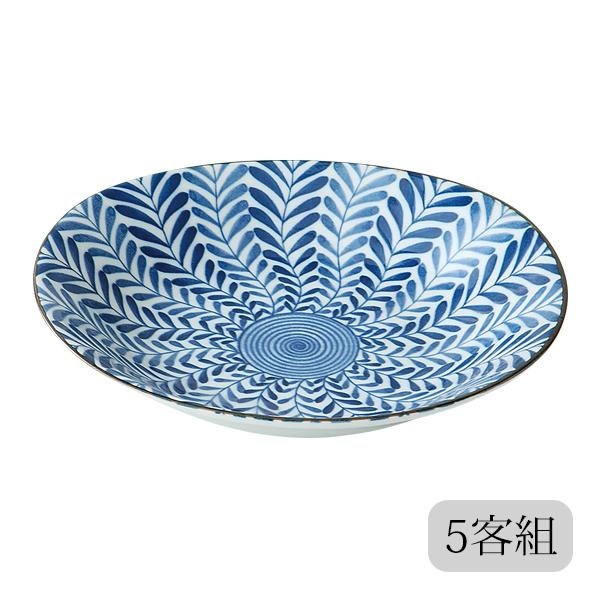 Demi Voo 皿 楕円 楕円皿 シダ絵 5客組 88652セット 5客組 磁器 美濃焼