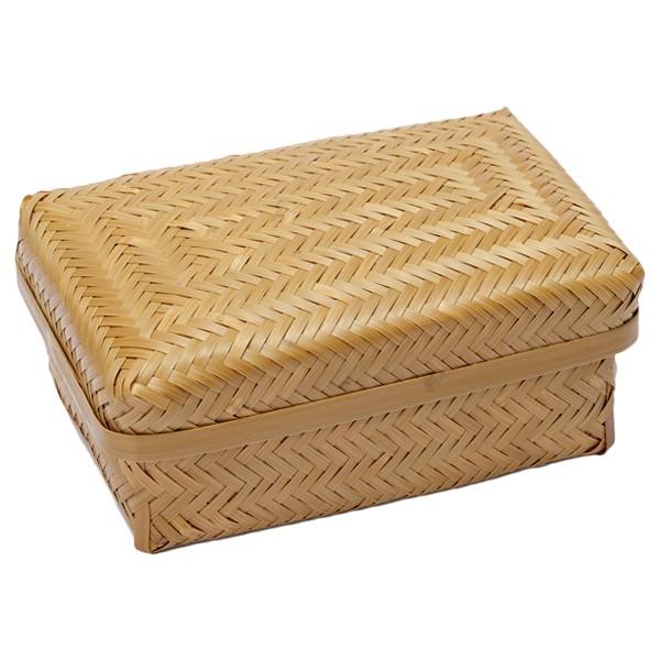 弁当箱 本物 木製 篭 ランチボックス 竹 竹製 天然木 スス竹アジロ弁当