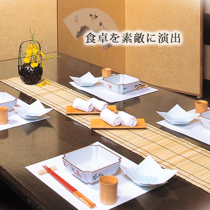 テーブルセンター テーブルクロス 竹 竹製 インテリア 装飾 食卓 おもてなし   テーブルセンター(白) 140cm 5563｜kodawari-zakka｜03