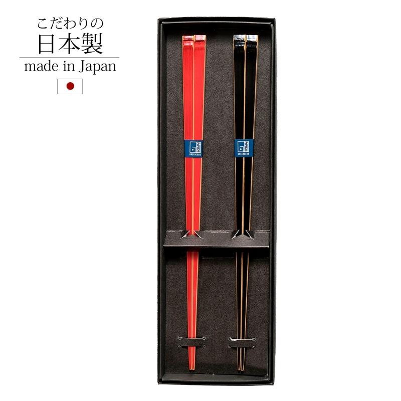 韓国スポンとおはし　ギフトセット みよし漆器本舗 天然竹製 箸 5膳セット 清涼文様 ギフトBOX入り