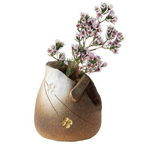 花入 ミニ 一輪挿し 花瓶 花器 花 季節 癒し 陶器 日本製 手付ふくろ金花 G5 3610おしゃれ おすすめ ギフト お祝い プレゼント 贈り物 かわいい こだわり雑貨本舗 通販 Yahoo ショッピング