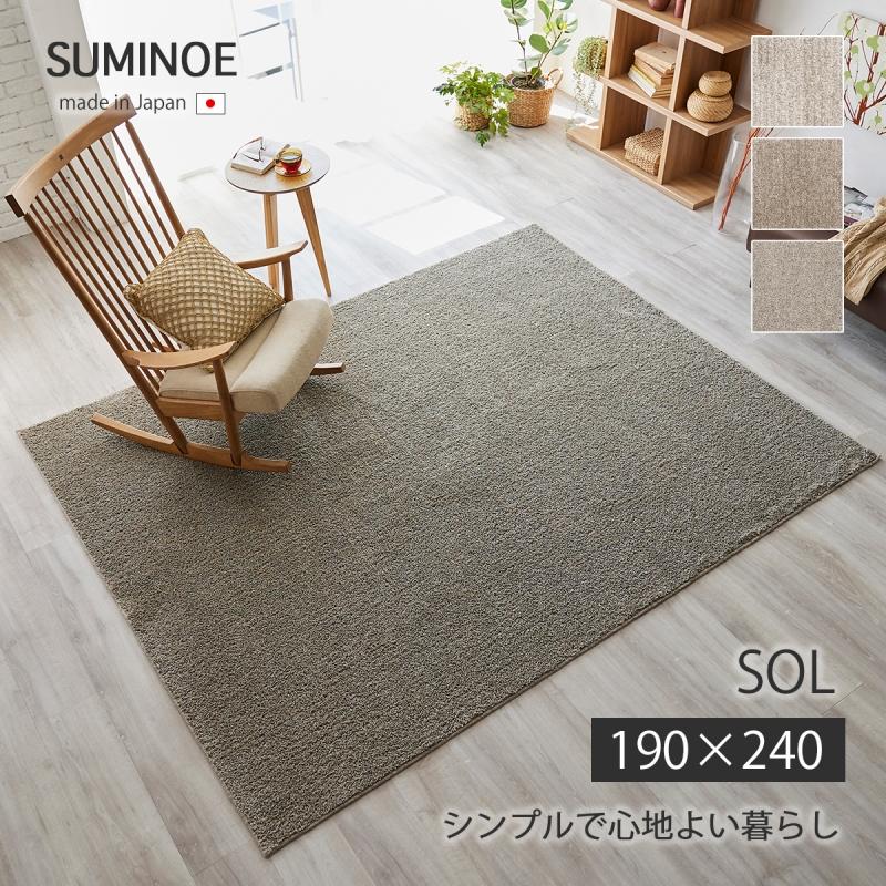 スミノエ マット カーペット 敷物 ラグ ソル22AW 190×240 ソル 22AW