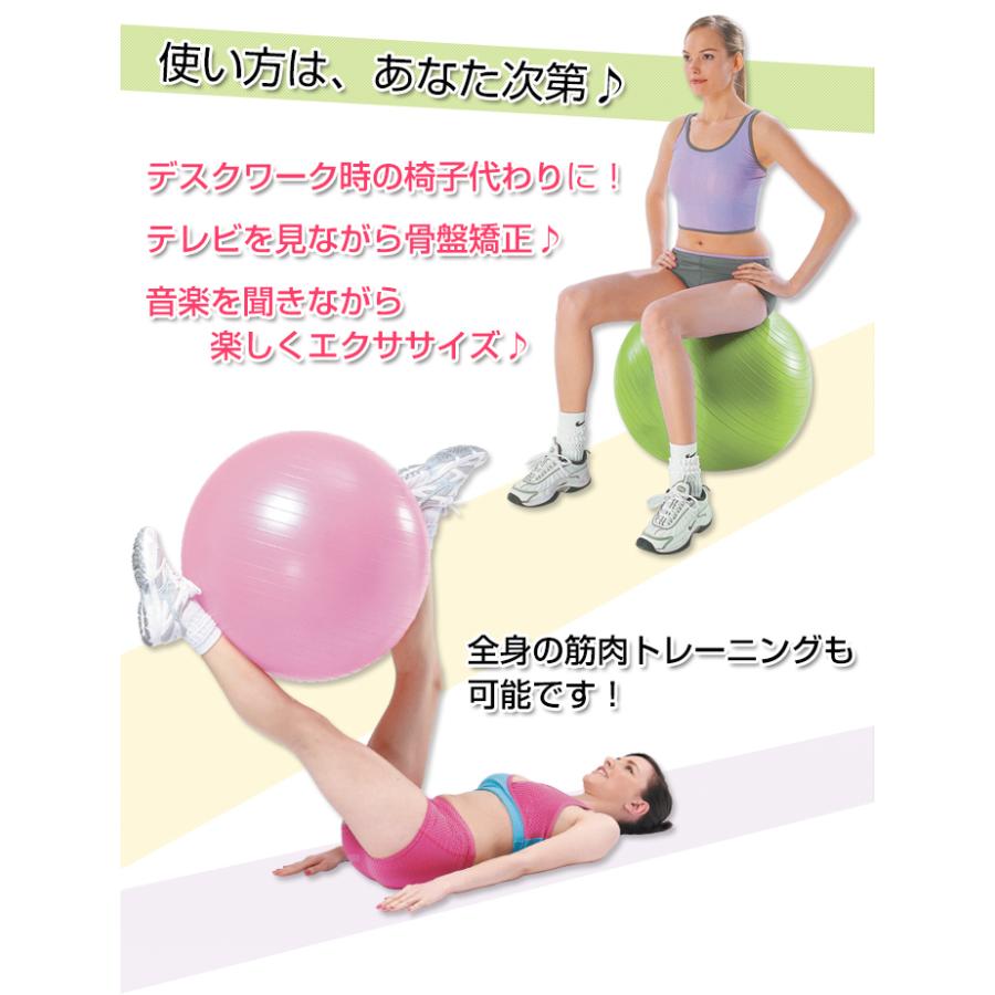 送料無料 エクササイズガイド付 バランスボール アンチバースト 45cm 55cm 65cm ポンプ 説明書付 Yogaball04 こだわり一番館 通販 Yahoo ショッピング