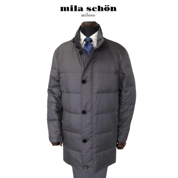 【24時間以内発送】 ミラショーン ダウンコート スタンドカラー グレー ハーフコート 軽量 新合繊素材 秋冬物 メーカー正規品 【OCQ1899657153】(67568円)