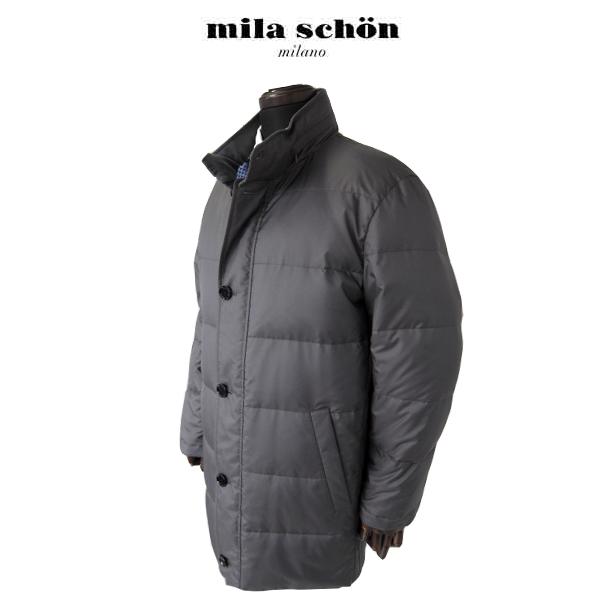 【24時間以内発送】 ミラショーン ダウンコート スタンドカラー グレー ハーフコート 軽量 新合繊素材 秋冬物 メーカー正規品 【OCQ1899657153】(67568円)