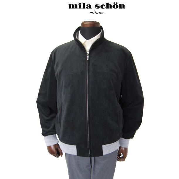 ミラショーン メンズブルゾン ブラック アウター メンズブルゾン 軽量 ベロア 新合繊 軽量 カジュアル カバーオール ブラック