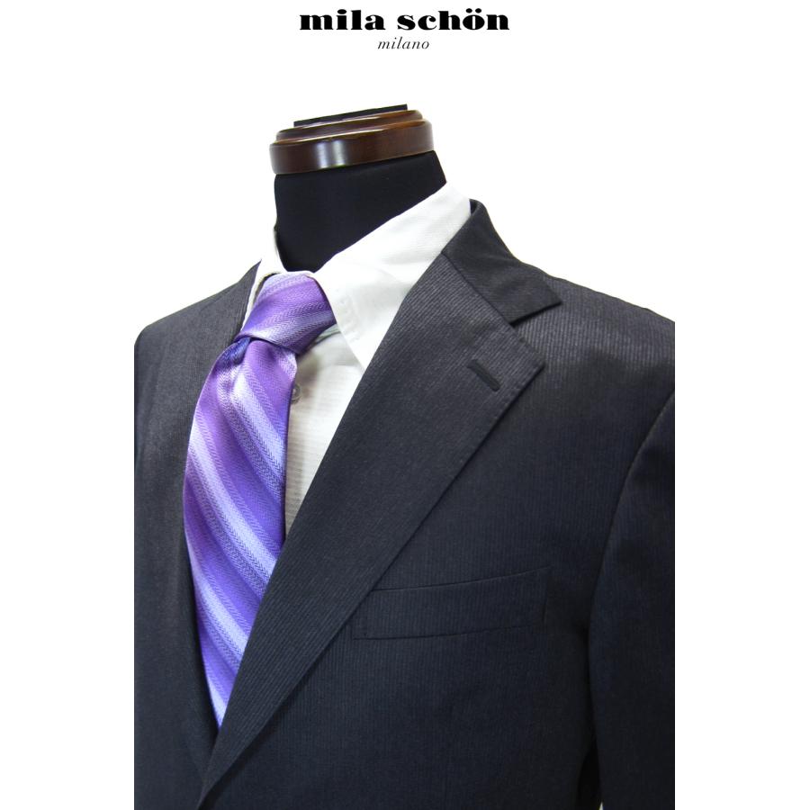 Sale 40%オフ ミラショーン スーツ 秋冬物 グレー ストライプ 1タック 