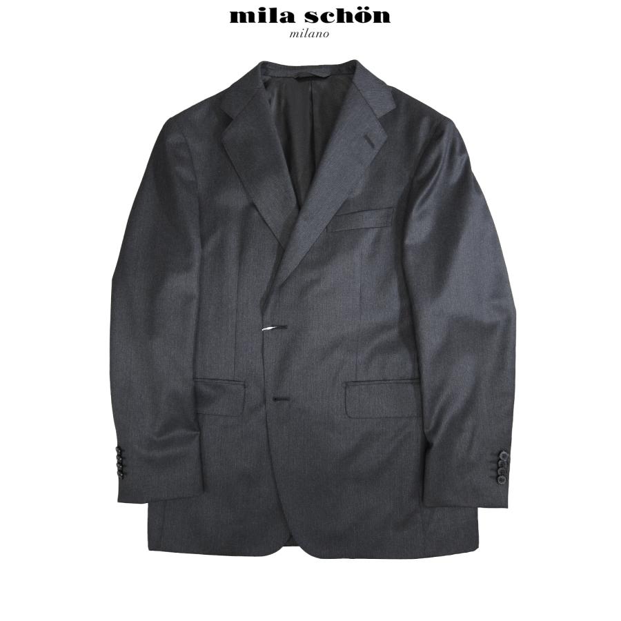 Sale 40%オフ ミラショーン スーツ 秋冬物 グレー ストライプ 1タック 