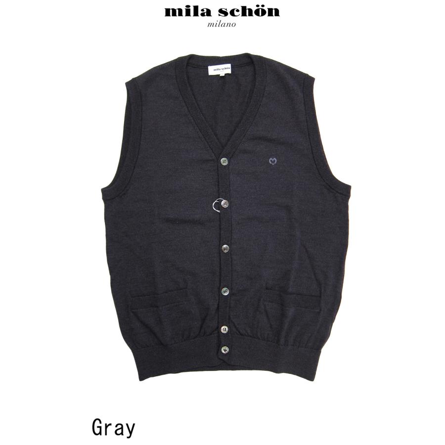 mila schon（ミラショーン） セール ニット ベスト 前開き ネイビー