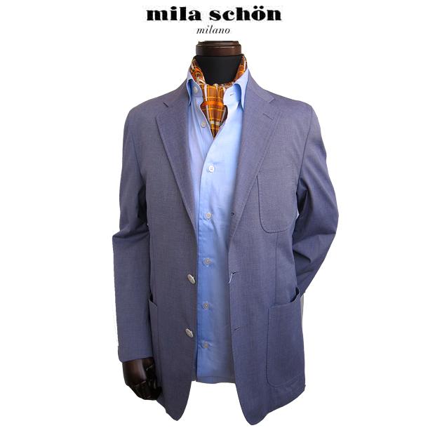 ミラショーン メンズ その他ジャケット ジャケット 春夏物 ブルー パープル ジャケット ナチュラルストレッチ メンズ 段返り3釦 清涼 正規商品 無地 日本製 こだわり工房 爽やか メーカー Rl 格安 セール