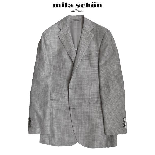只今20％オフ ミラショーン ジャケット シルク リネン混 ライトグレー 2釦 無地 AB メーカー 正規商品 日本製 春夏物 メーカー正規品の画像