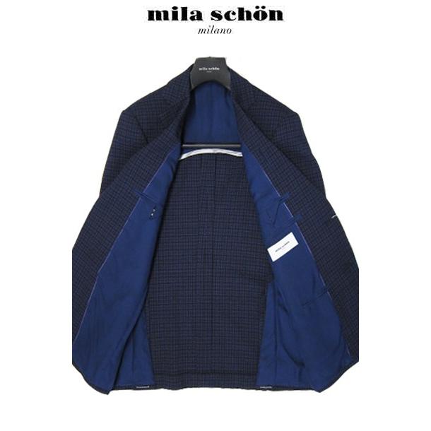 只今20％オフ ミラショーン ジャケット ブルー チェック サッカー 軽量 清涼 チェルッティ素材 春夏物 メーカー正規品の画像