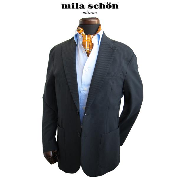 ミラショーン シャツジャケット シャドーストライプ サラサラ サッカー織 グレー メーカー 正規商品 春夏物 メーカー正規品