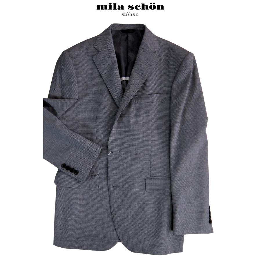 只今20％オフ ミラショーン  ジャケット 春夏 千鳥講師 サマーウール グレー カジュアル ビジネス 軽量 日本製 メーカー正規品の画像