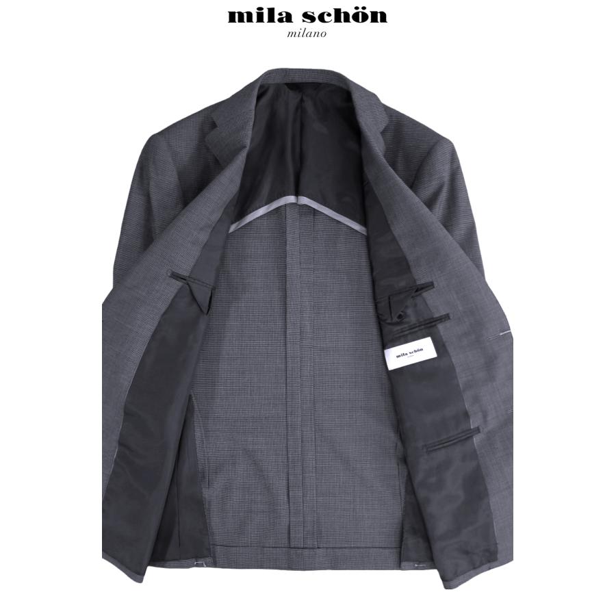 只今20％オフ ミラショーン  ジャケット 春夏 千鳥講師 サマーウール グレー カジュアル ビジネス 軽量 日本製 メーカー正規品の画像