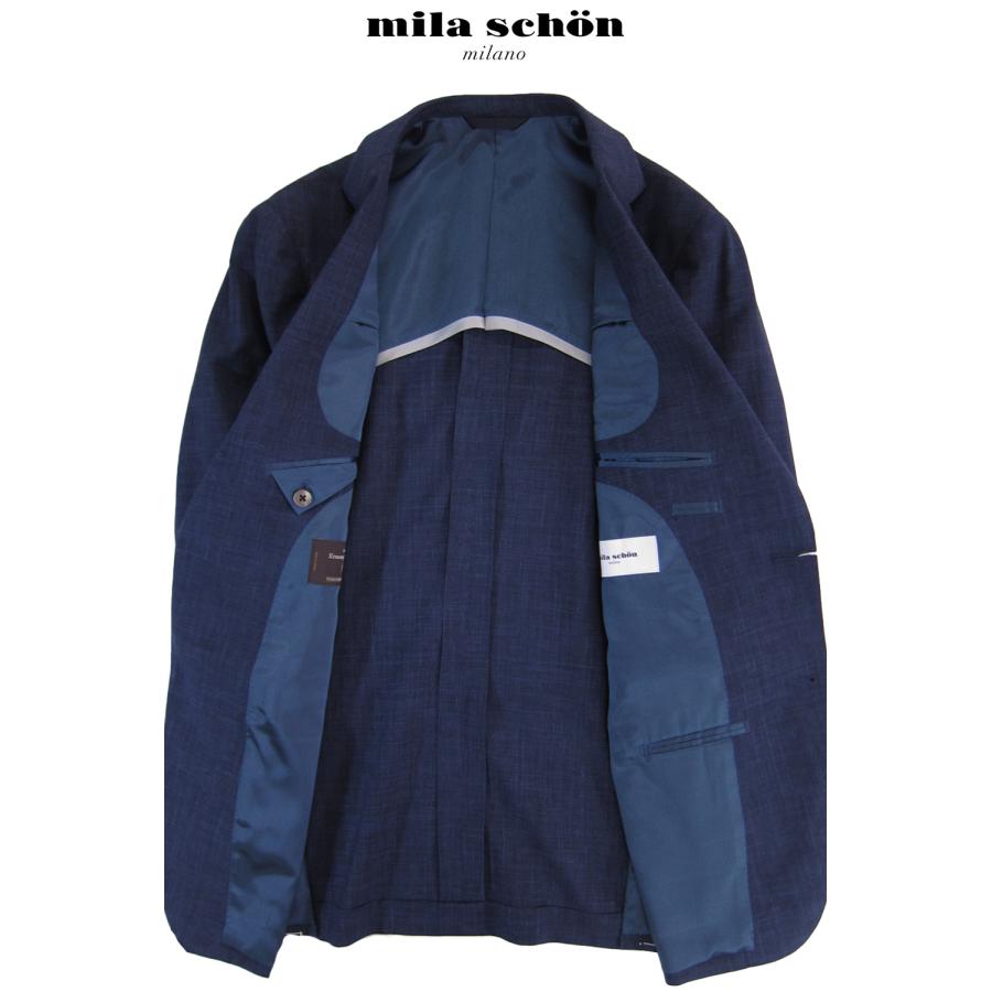 只今20％オフ ミラショーン ジャケット シルク リネン混 ブルー イタリア最高峰ゼニア社素材 カジュアル 軽量 日本製 メーカー正規品の画像