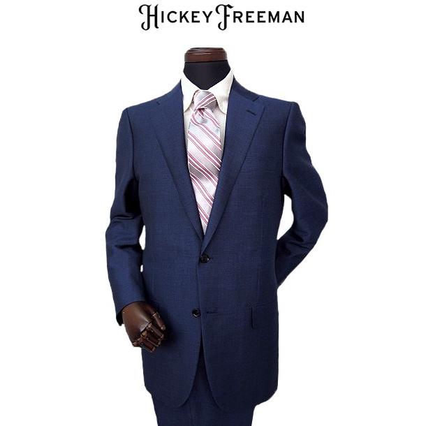 30%OFF ヒッキーフリーマン メンズ スーツ ブルー スラブ織 無地春夏物 メーカー正規品