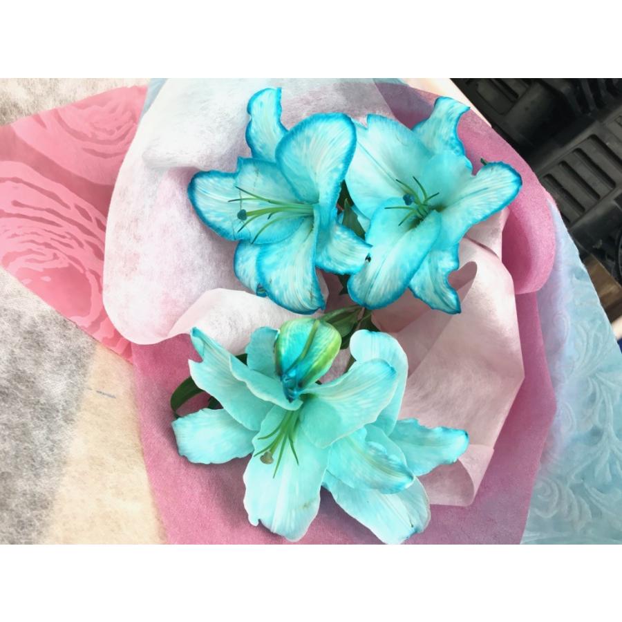 いい夫婦の日 御祝 生花 カサブランカ 青の花 ブルー 水色 花束 M 誕生日 祝 開店 Kodemari B Kasab M 花の店 こでまり ヤフーショップ 通販 Yahoo ショッピング