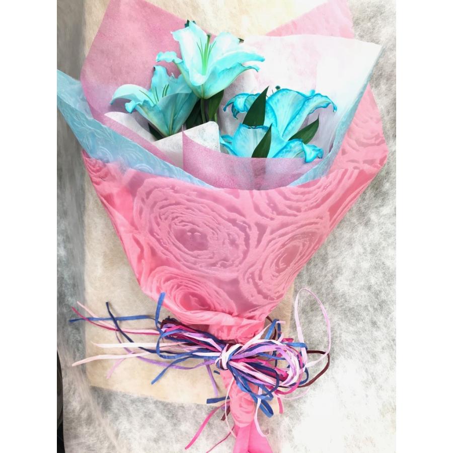 卒業 送別 御祝 生花 カサブランカ 青の花 ブルー 水色 花束 M 誕生日 祝 開店 Kodemari B Kasab M 花の店 こでまり ヤフーショップ 通販 Yahoo ショッピング