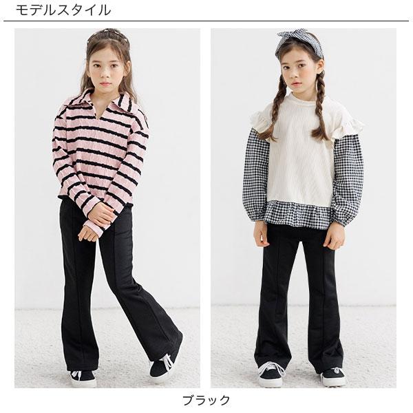 フレアパンツ 子供服 子ども服 こども服 キッズ 女の子 春 秋 冬 ポケット ウエストゴム フレア 無地 シンプル  100 110 120 130 140 150 24年SS新作｜kodomofuku-bee｜08