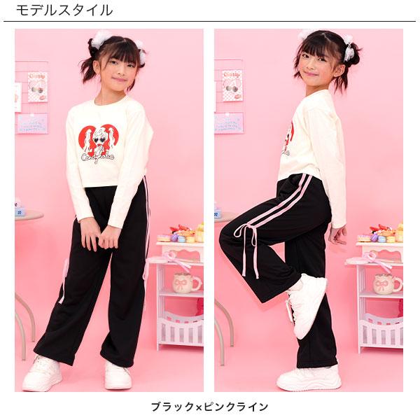 ウエアズボン ピンク 黒リボン レディース Bee des Bee 【最安値500円〜TIMESALE】 ラインリボンパンツ 子供服