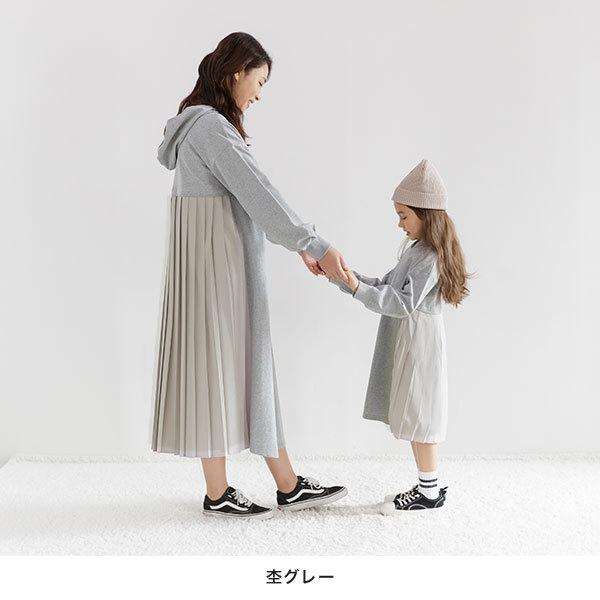 Bee des ワンピース キッズ 子供服 女の子 プリーツ 親子 通園