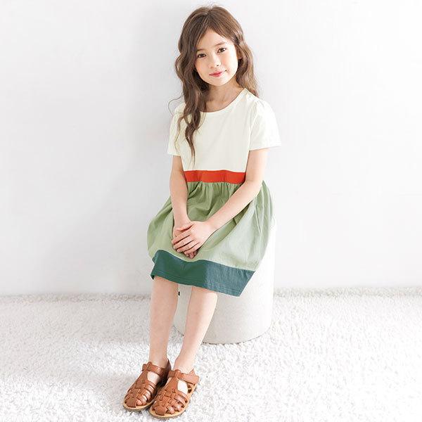 Bee des Bee 【最安値550円〜TIMESALE】 配色ワンピース 半袖 子供服