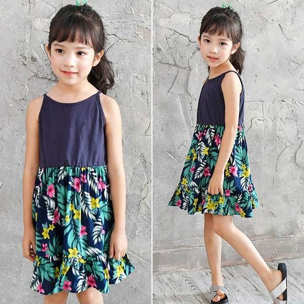 ワンピース 韓国子供服 Bee 女の子 カジュアル ナチュラル キッズ ワンピ キャミワンピ フルーツ柄 ハイビスカス リゾート 春 夏 100 110 1 130 140 150 Shh 子供服bee 通販 Yahoo ショッピング