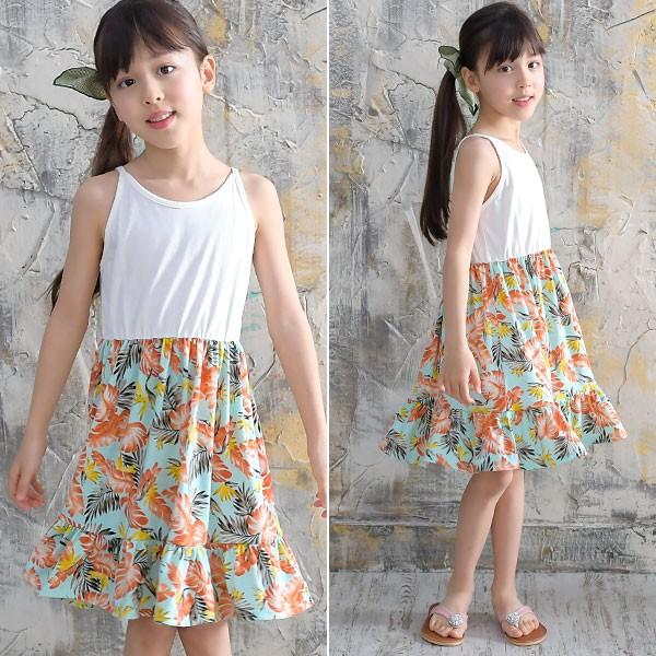 ワンピース 韓国子供服 Bee 女の子 カジュアル ナチュラル キッズ ワンピ キャミワンピ フルーツ柄 ハイビスカス リゾート 春 夏 100 110 1 130 140 150 Shh 子供服bee 通販 Yahoo ショッピング