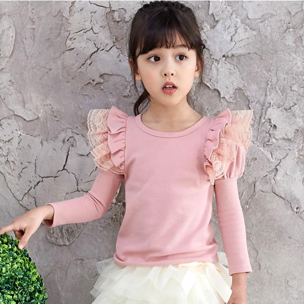 肩フリルトップス 子供服 キッズ プルオーバー : taa04885 : 子供服Bee 