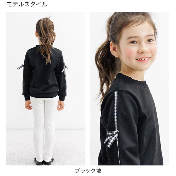 袖リボントップス 子供服 子ども服 こども服 キッズ 女の子 トレーナー リボン 無地 柄 長袖 春 秋 冬 100 110 120 130 140 150 24年SS新作｜kodomofuku-bee｜06