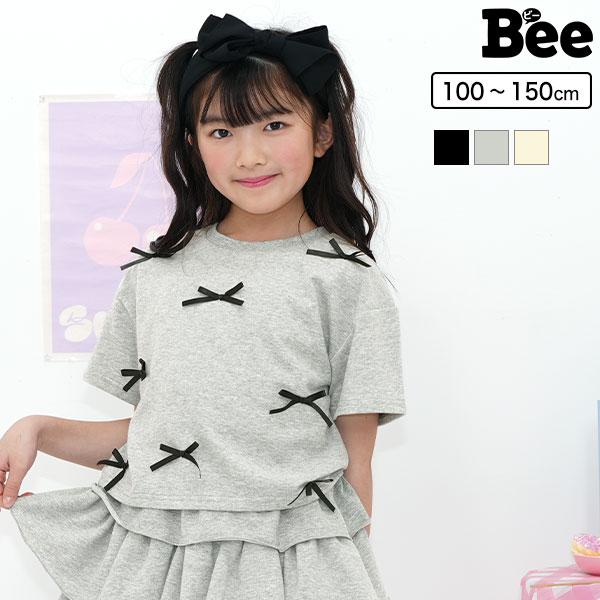 Bee des Bee クロップド丈リボントップス Tシャツ 半袖 子供服 キッズ