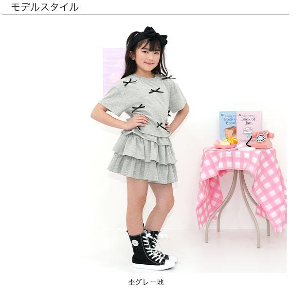 Bee des Bee クロップド丈リボントップス Tシャツ 半袖 子供服 キッズ