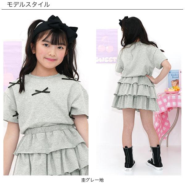 Bee des Bee クロップド丈リボントップス Tシャツ 半袖 子供服 キッズ