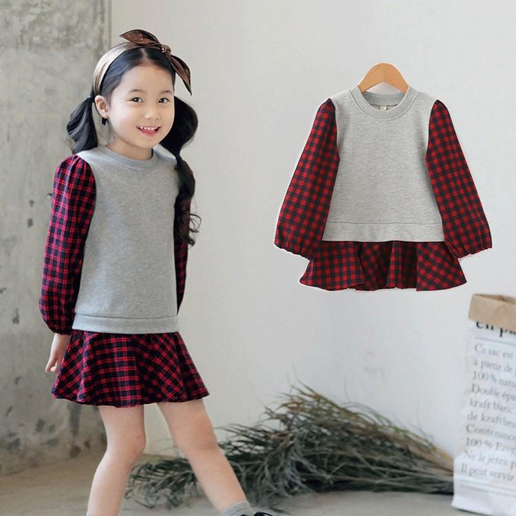 秋新作 キッズ スクールガール風 タータン チェック柄切り替えワンピース キッズ ワンピース 子供服 女の子 可愛い 長袖 チェック ワンピース 子供服 Kids World 通販 Yahoo ショッピング