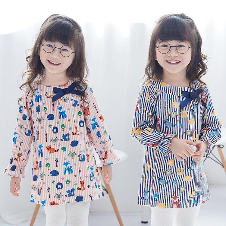 秋新作 キッズ ワンピース 長袖 Aラインワンピース リポン付き 可愛い 動物柄 長袖ワンピース 洋服 綿100 子供服 女の子 可愛い 子供用 5 400円以上送料無料 1613 子供服 Kids World 通販 Yahoo ショッピング