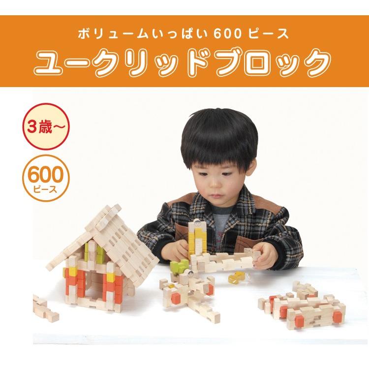 ユークリッドブロック 600ピース 収納木箱ケース付 知育玩具 木製