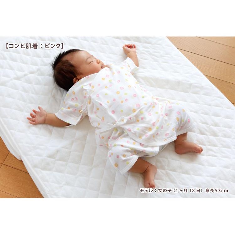 新生児 肌着セット 50-60cm ベビー服 コンビ肌着 短肌着 水玉 フライス