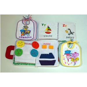 布絵本 MY QUIET BOOK　NEW ENGLISH VERSIONピンクストライプMY ABC BOOK おまけ付きウィークリービブセット スマートレッスンギフトセット 知育