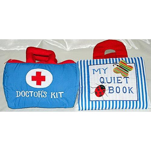 布絵本 MY QUIET BOOK ブルーストライプ<br>&布おもちゃDOCTOR'S KITプレイ&ラーンギフトセット