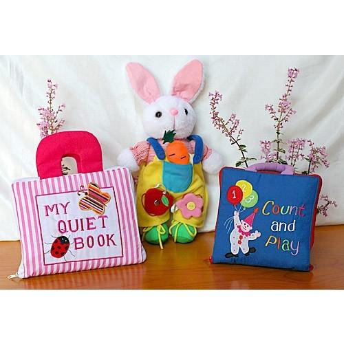 布絵本MY QUIET BOOKピンクストライプ&Count and Play&おまけ付き