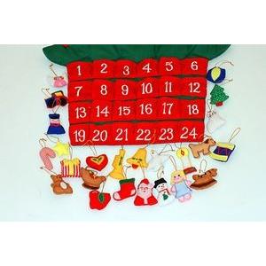 クリスマス　　布のアドベント カレンダー　　　布の壁掛けクリスマスツリーボタンかけ　　　　　オーナメント24個付きメリークリスマス!!｜kodomoseikatsuclub｜04