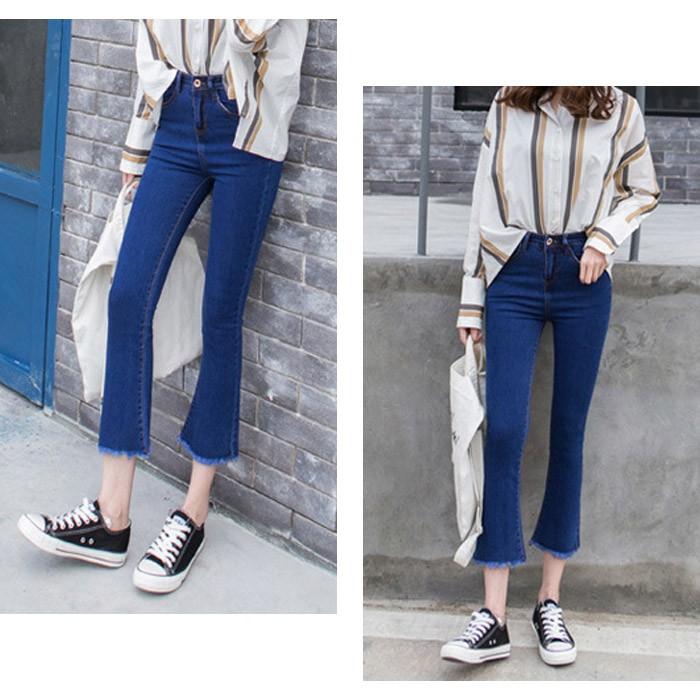 KOEISTORE デニムパンツ ジーンズ レディース 7分丈 ベルボトム KOEISTORE デニムパンツ ジーンズ レディース 7分丈 ベルボトム