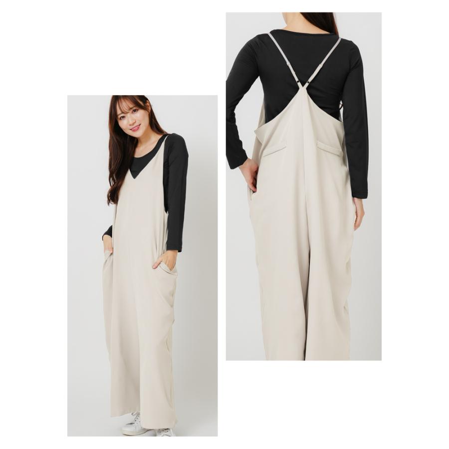 KOEISTORE サロペット レディース 秋 冬 秋冬 黒 オールインワン