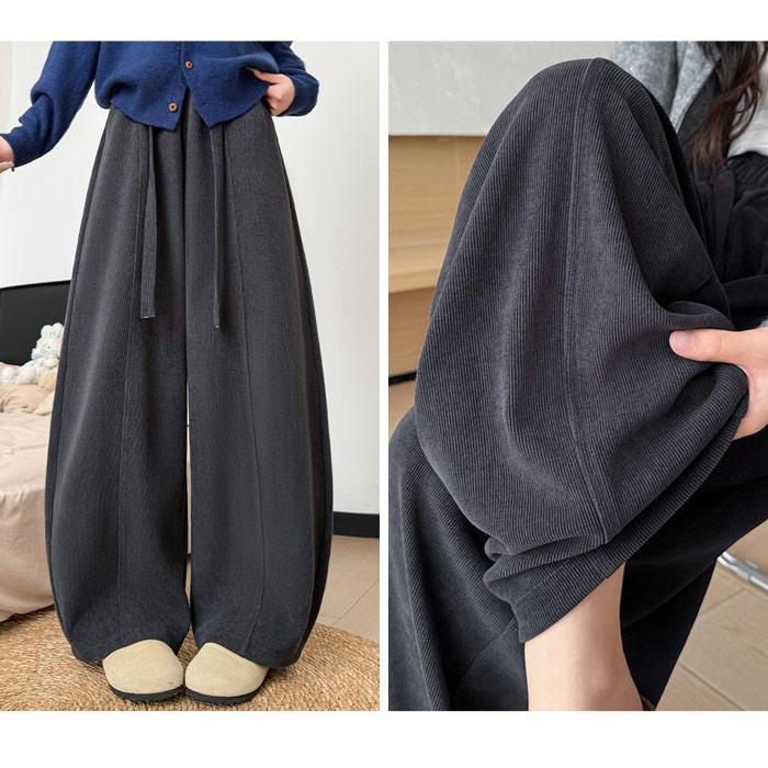 KOEISTORE（コウエイストア） 裏起毛 カーブパンツ ワイドパンツ