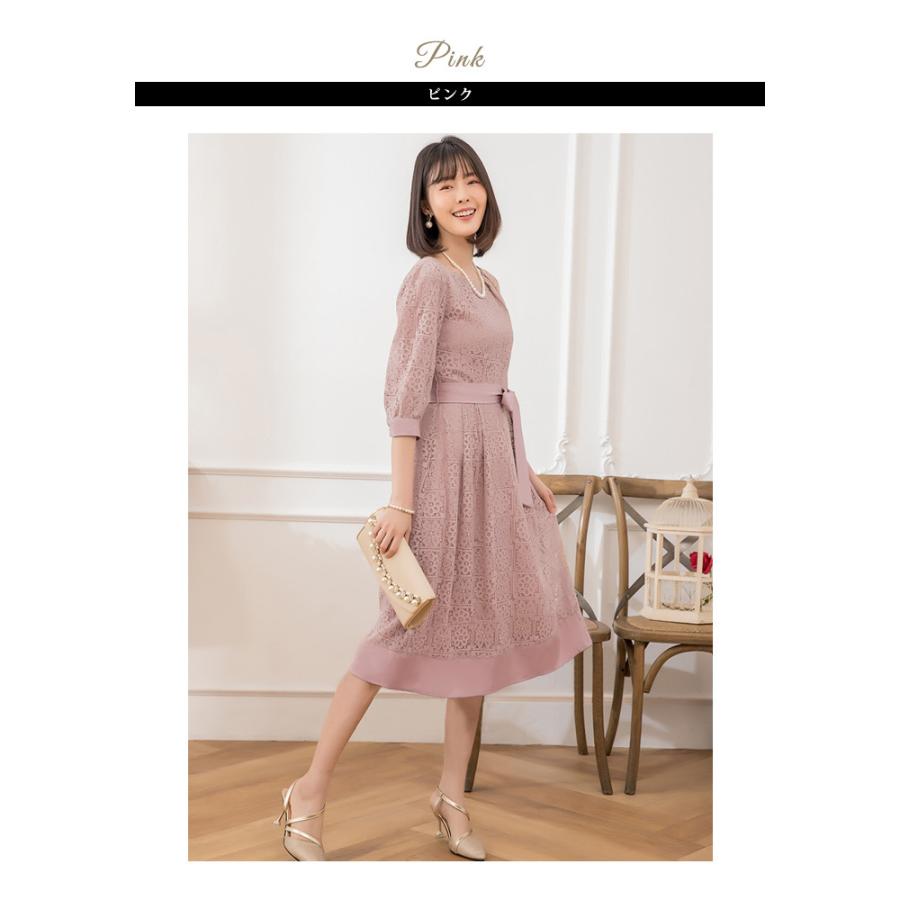 パーティードレス レディース 結婚式 ドレス 黒 紺 ワンピース レース 大人 ピンク ネイビー ブラック フォーマル お呼ばれ 代 30代 40代 ママ 母 送料無料 Y013 Koei Store 通販 Yahoo ショッピング