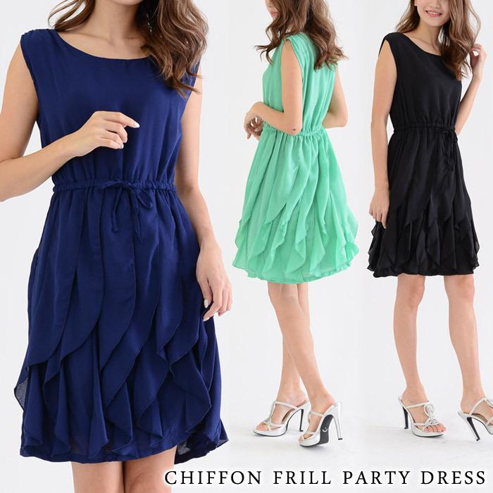 パーティードレス レディース 結婚式 ワンピース ノースリーブ パーティドレス フリル ドレス 紺 Dress Party ママ 母 お呼ばれ 代 30代 40代 送料無料 Y026 H Koei Store 通販 Yahoo ショッピング