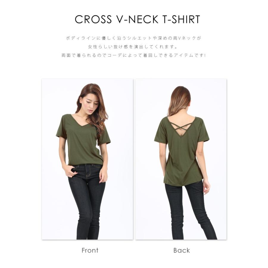 Tシャツ レディース 半袖 Vネック 2way 秋 冬 秋冬 黒 グレー カットソー クロス ホワイト 白 カーキ ネイビー 無地 チュニック トップス 大人 送料無料 Y3023 Koei Store 通販 Yahoo ショッピング