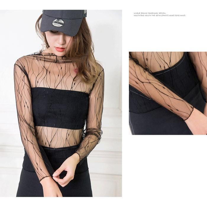 KOEISTORE ブラウス レディース 春 夏 春夏 長袖 黒 シースルー KOEISTORE ブラウス レディース 春 夏 春夏 長袖 黒 シースルー